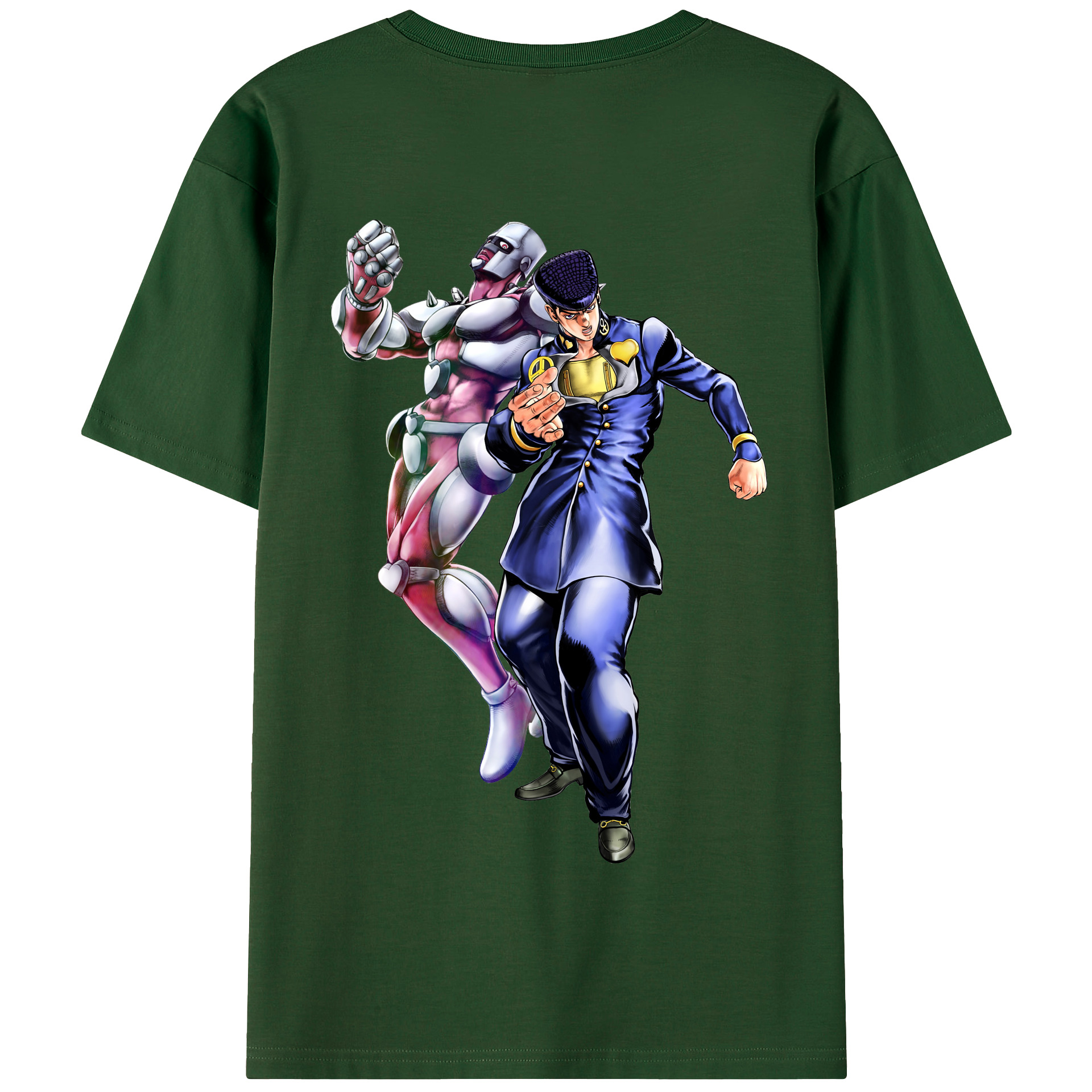 （画像用） ジョジョの奇妙な冒険 ひがしかた じょうすけ JoJo's Bizarre Adventure Higashikata Josuke 綿100％半袖Tシャツ（背面プリント）